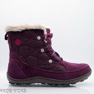 Columbia Women's Powder Summit Shorty Waterproof Purple Dahlia, Deep Blush Boots